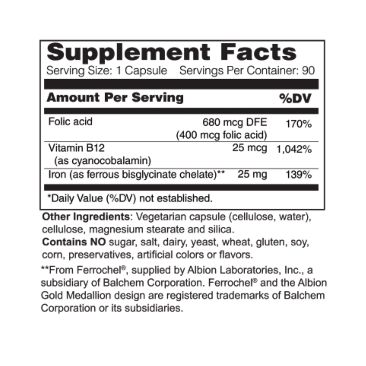 Iron 25mg with B12 and Folate