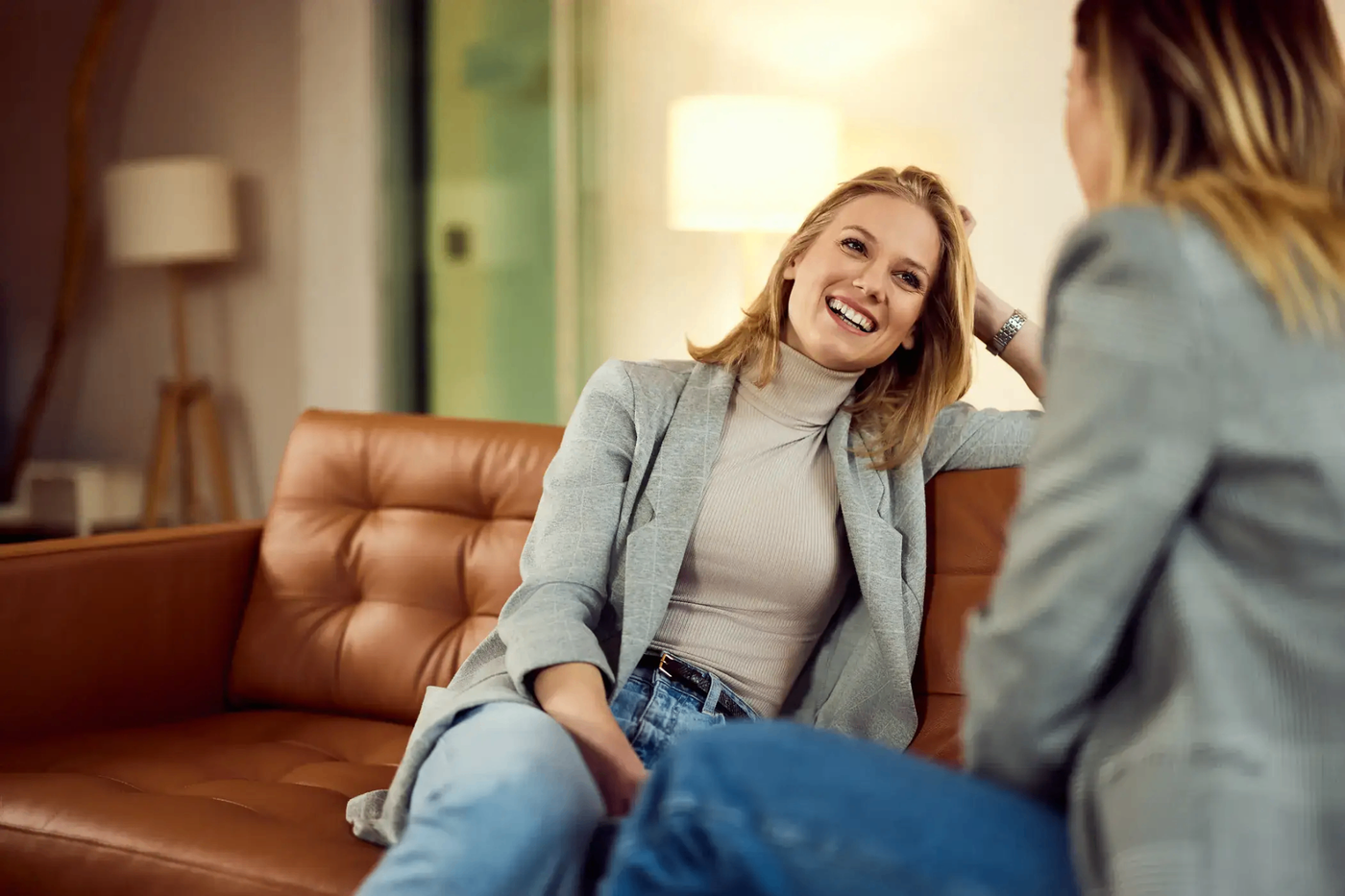 Two women talking about bioidentical hormone therapy options