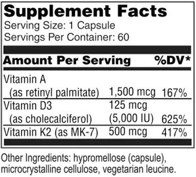 Vitamin A, D3 and K2 (PACK ONLY)