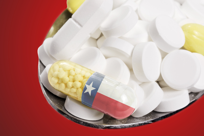 pill with texas flag