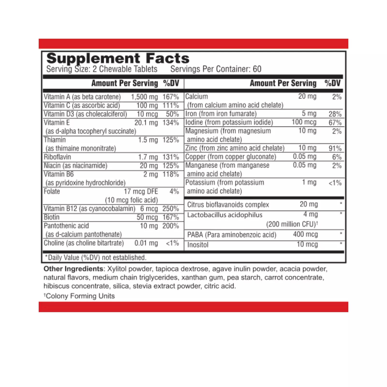 Kids' Chewable Multivitamin with Acidophilus